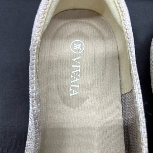 VIVAIA Beige Margot Knit Square Toe V Cut Flats Women’s 39 (8/8.5) LUXURY - Picture 10 of 10